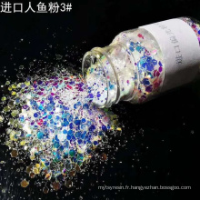 2020 Bright Myled Polyester Chunky Glitter for Ornement Tous les festivals, Noël, maquillage comme nail art, rouge à lèvres, ombre à paupières, etc.